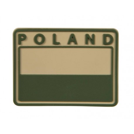 Emblemat patche flaga POLAND PVC Khaki gaszona